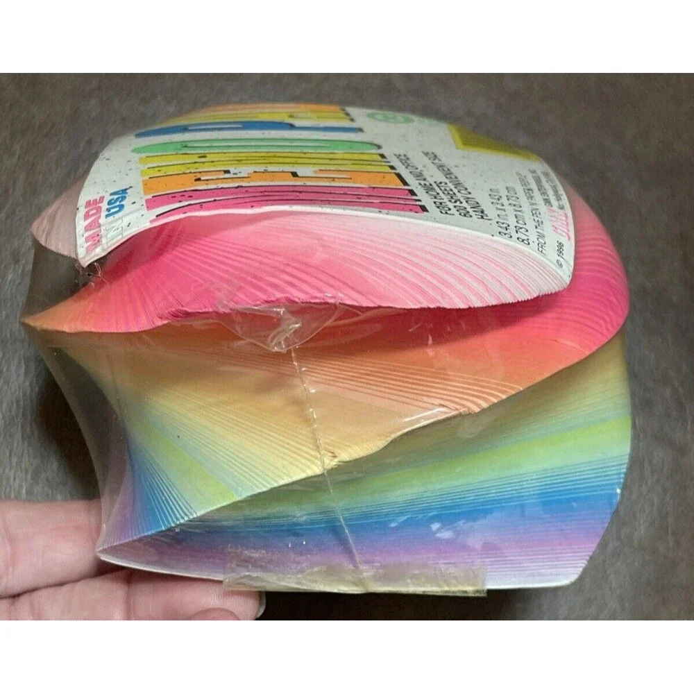 Vintage SEALED 1996 1990s Neon Swirl Memo Pad Scratch Pad Made in USA Retro NOS